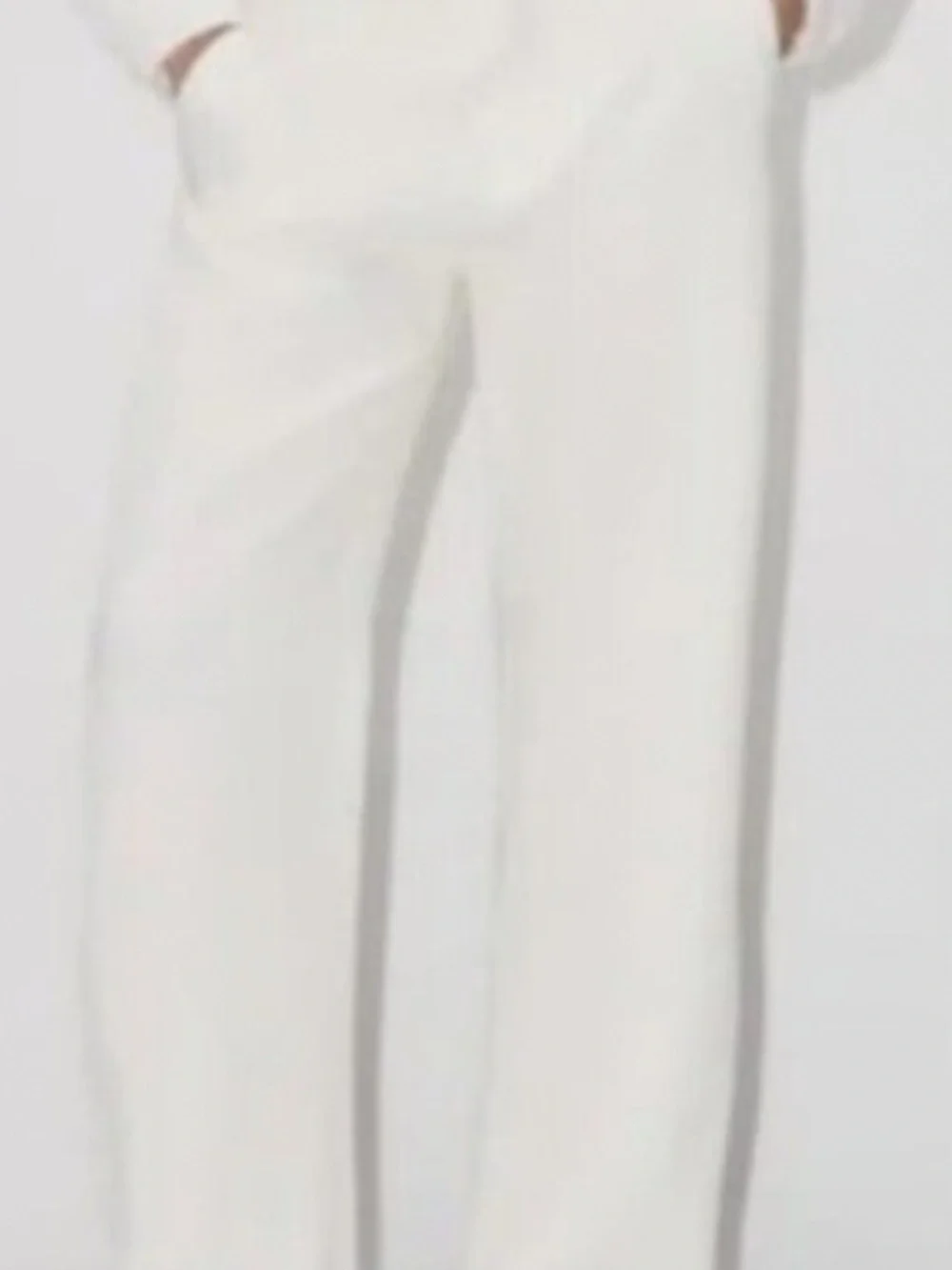 Zara Double Waistband Linen Blend Pants | Oyster White | NWT | Sze Small